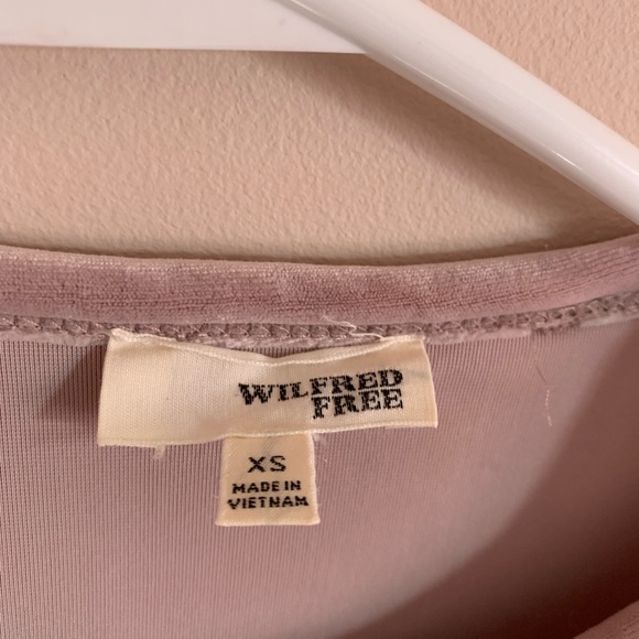 Aritzia Wilfred Free Georgia T shirt Velvet long sleeve crop top - Picture 2 of 4